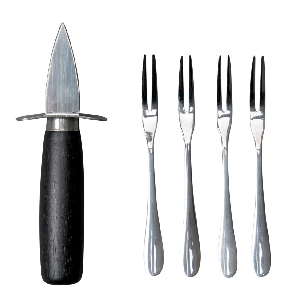 Ostrica oyster set, Svart-silver