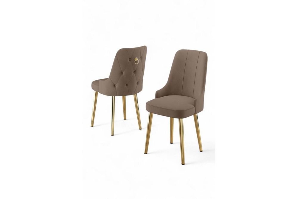 Matstol Jebi Cappuccino / guld