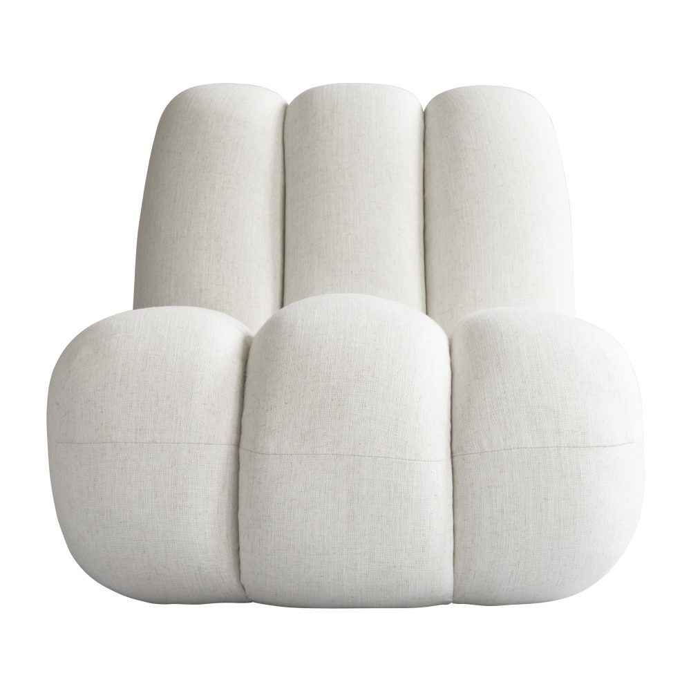 Toe loungefåtölj linne, White chalk