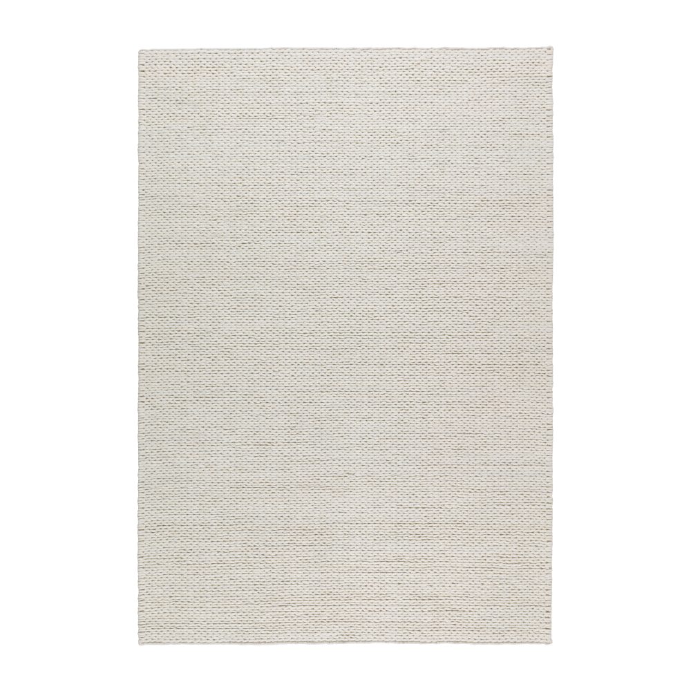 Braided ullmatta naturvit, 200x300 cm