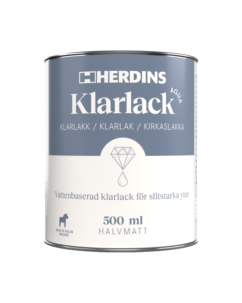 KLARLACK HERDINS AQUA HALVMATT 500ML