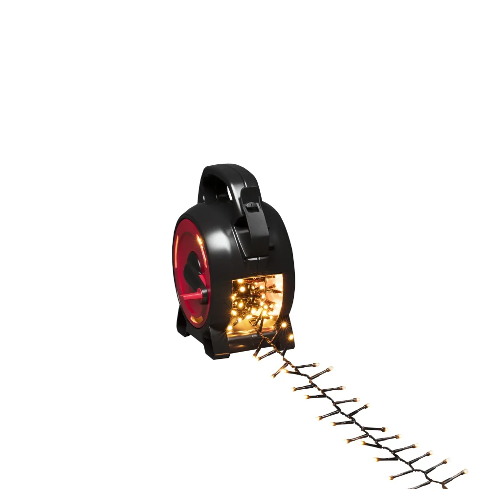 Konstsmide 3842-800 Sladdvinda amber cluster, svart kabel 4.38 m