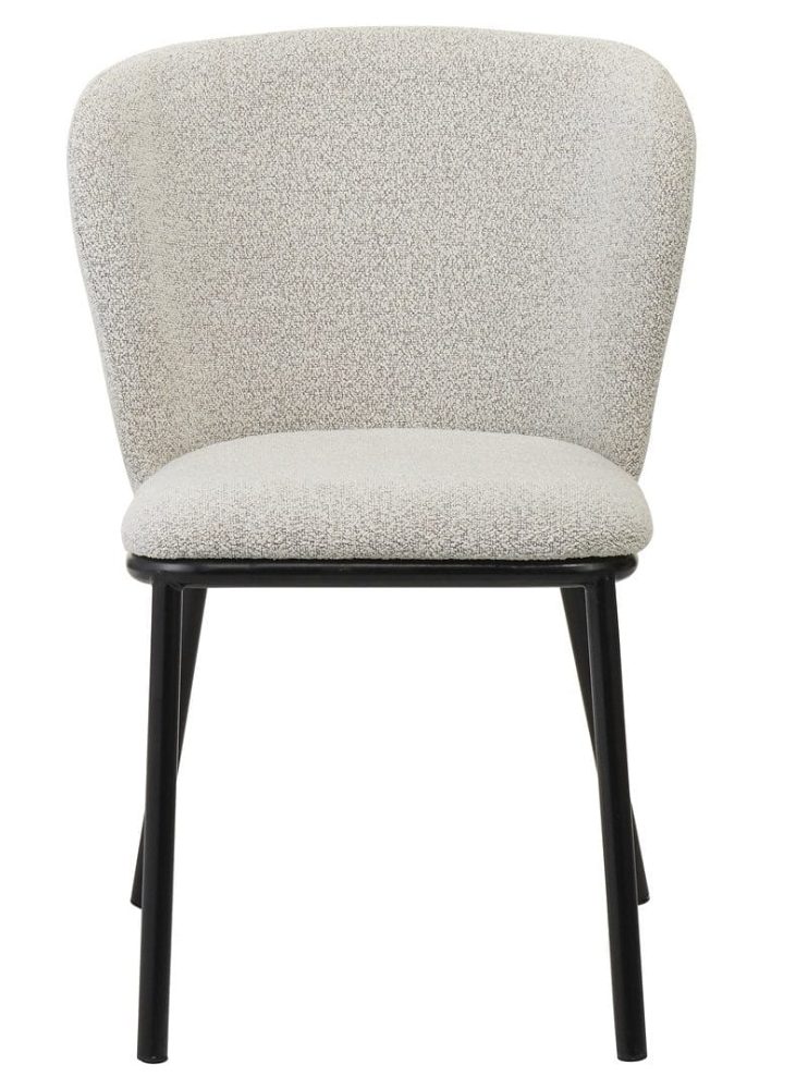 Stol beige boucle svarta ben