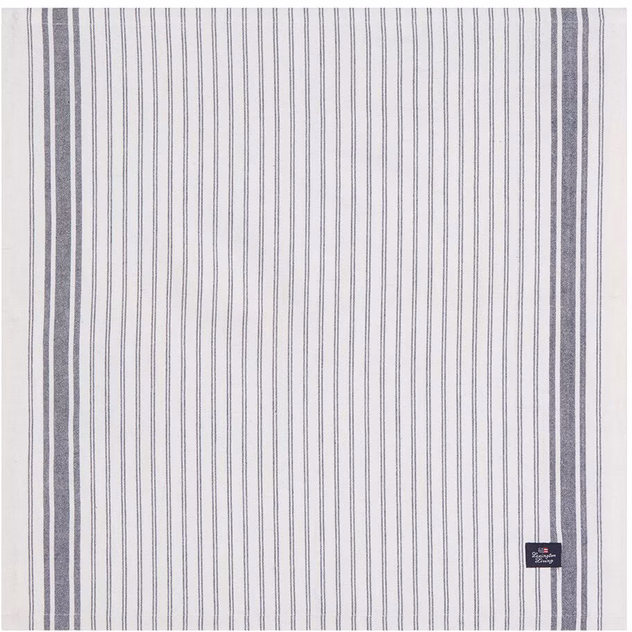 Icons Striped Organic Cotton Oxford Servett, Vit / Dress Blue