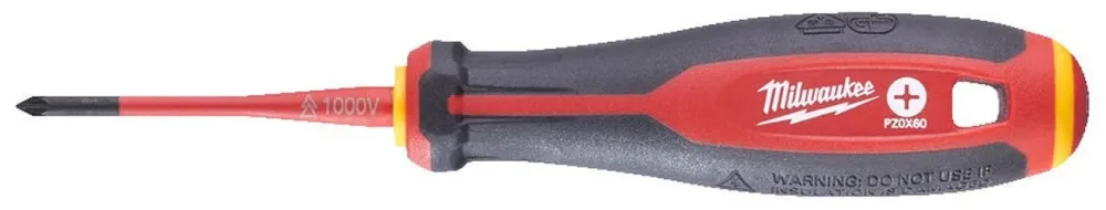 Milwaukee Tri-Lobe VDE Skruvmejsel 3-sidigt antirullhandtag PZ0 x 60 mm
