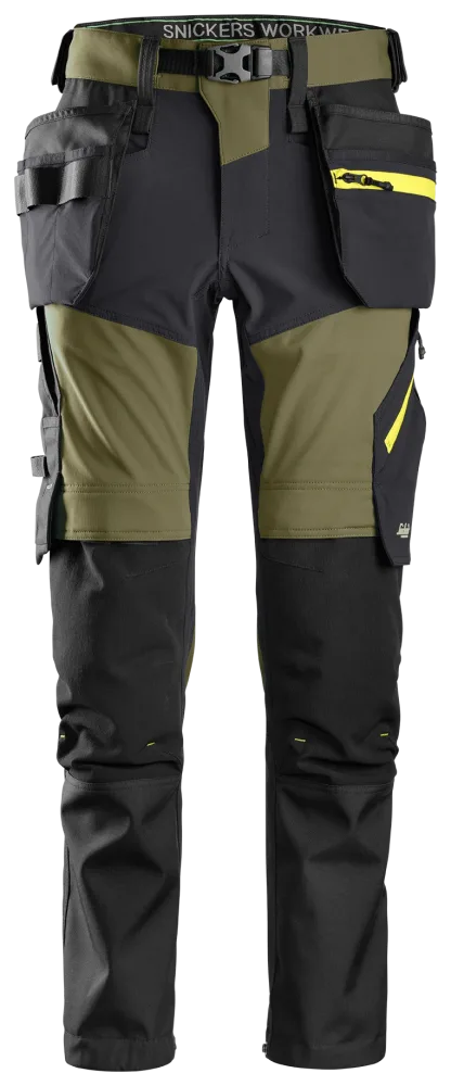 Snickers Workwear 6940 FlexiWork Arbetsbyxa grön/grå Grön/grå