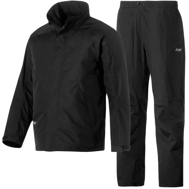REGNSTÄLL SNICKERS WORKWEAR 8378 SVART S, BYXA+JACKA