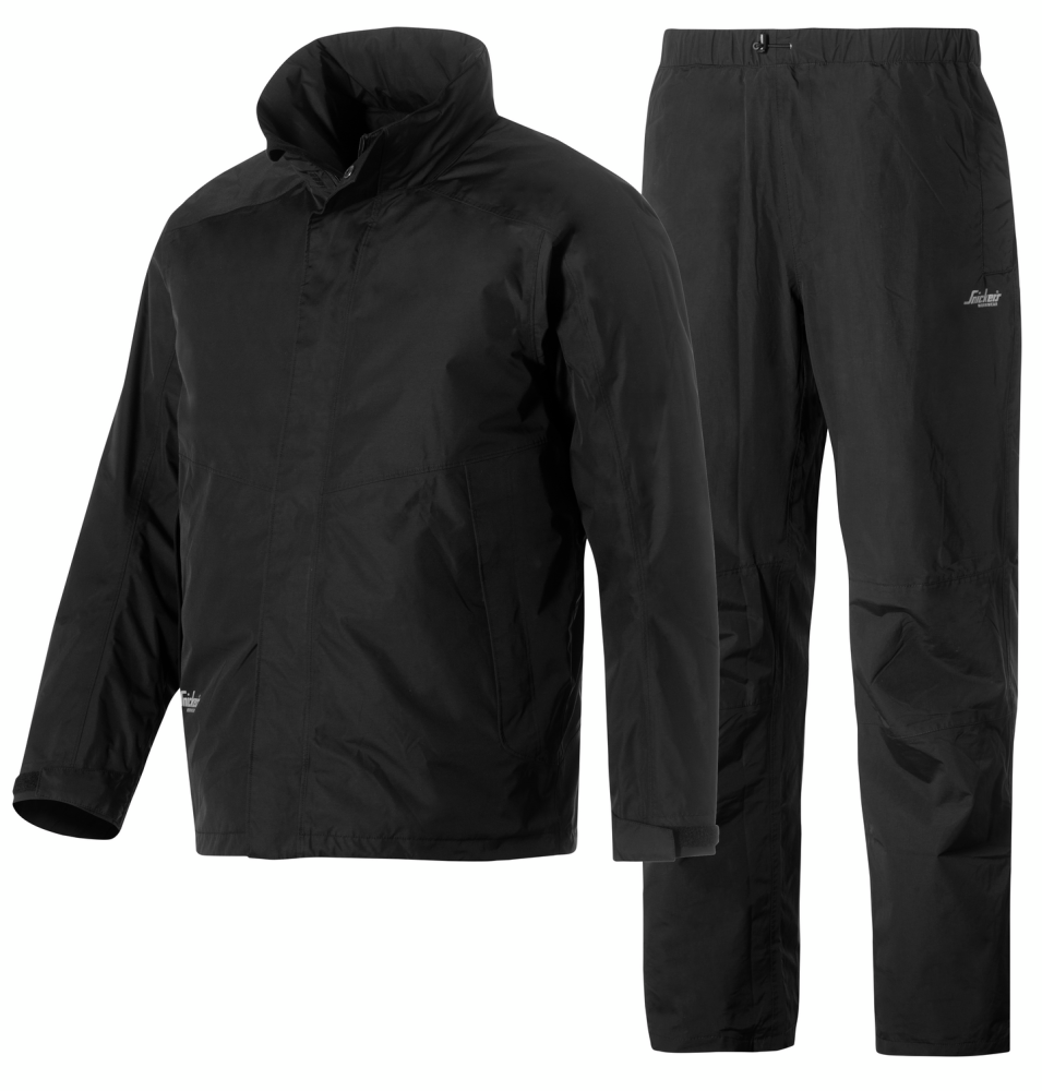 REGNSTÄLL SNICKERS WORKWEAR 8378 SVART S, BYXA+JACKA