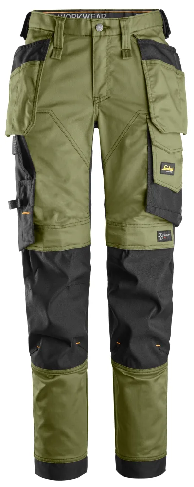 Snickers Workwear 6247-3104 Arbetsbyxa khakigrön/svart 92