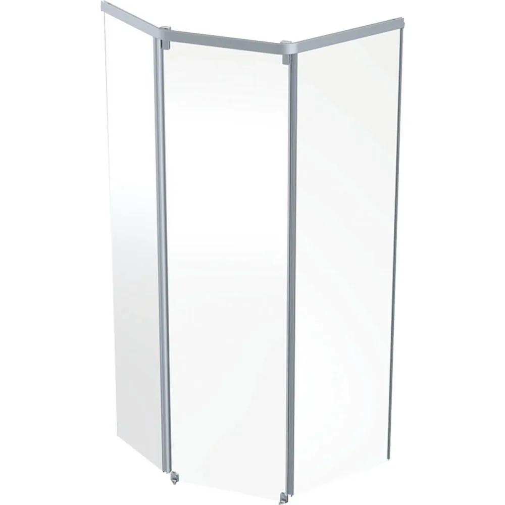 Contura Showerama 10-5 Duschvägg pentagonal, 90 x 80 x 200 cm Aluminium/klarglas