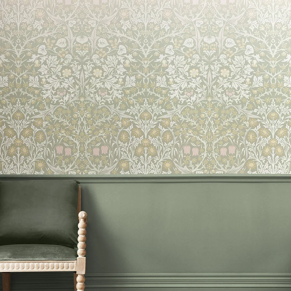 Graham & Brown William Morris At Home 125355 Tapet Blackthorn Sage & Pink Fixed Size Mural Orange/multi