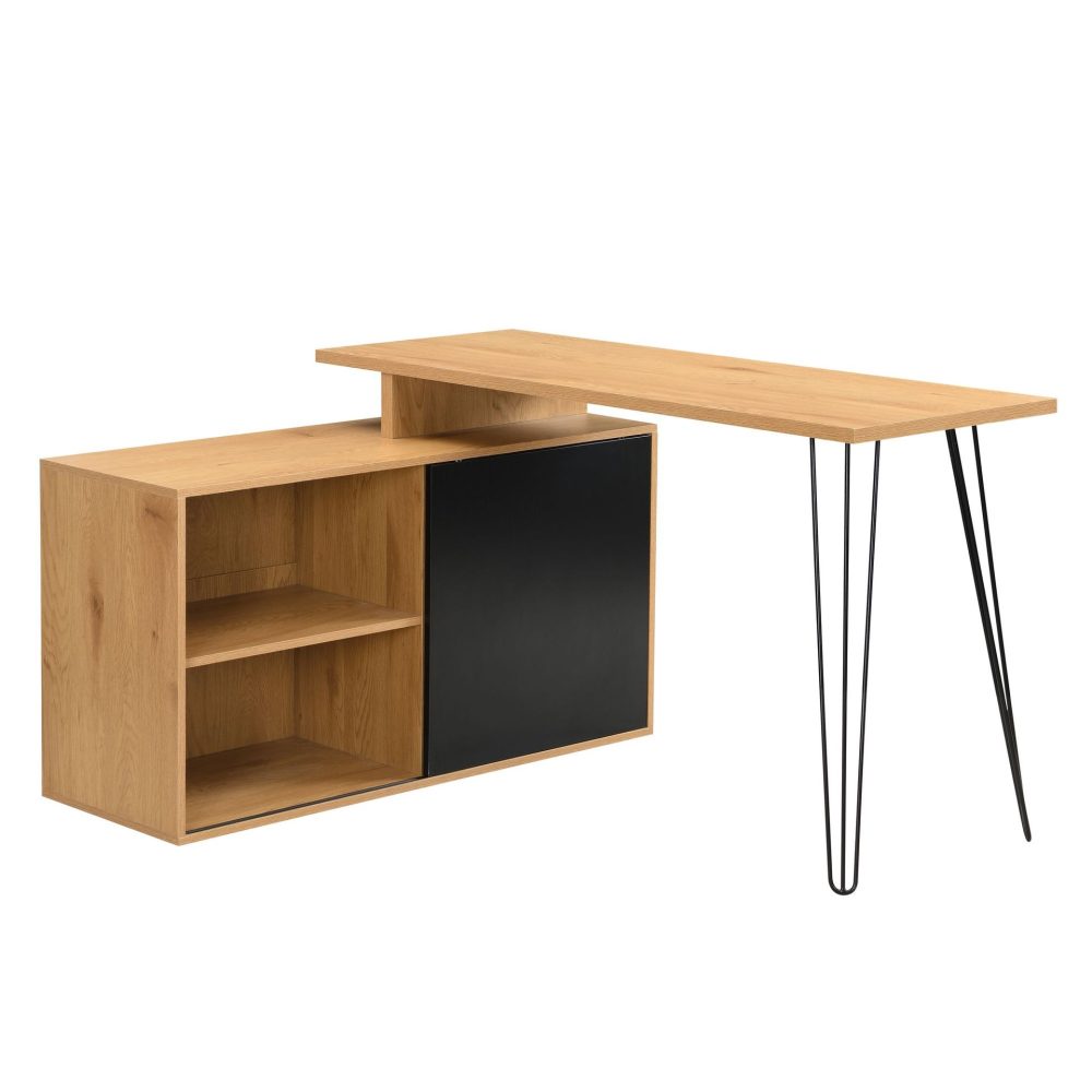 Vorlen Hörnskrivbord 130 cm i MDF med hylla