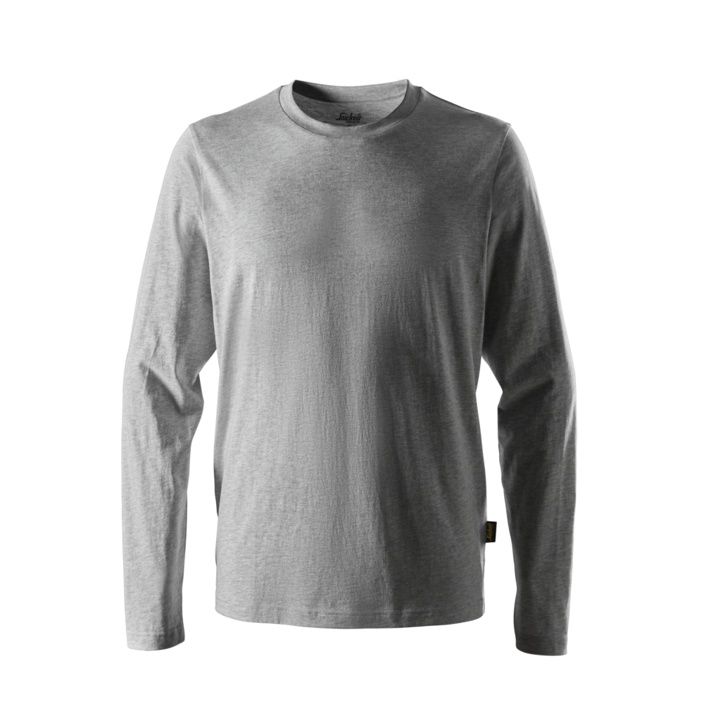 T-SHIRT LÅNGÄRMAD GRÅ MELERAD STL 4XL