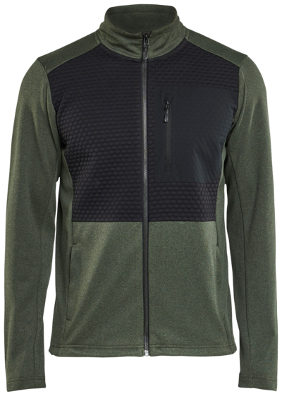 TRÖJA BLÅKLÄDER FULL ZIP HÖSTGRÖN/SVART, S