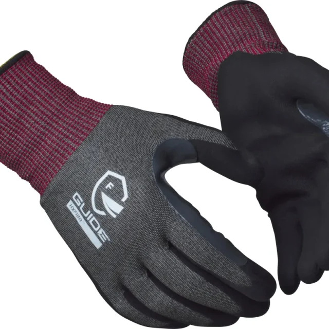 Guide Gloves 6605 Handske nitrildopp, skärskydd F, touch 10