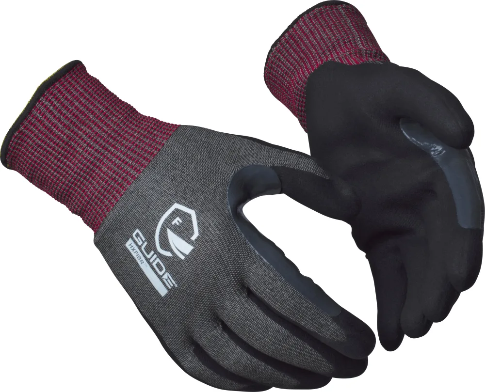 Guide Gloves 6605 Handske nitrildopp, skärskydd F, touch 10