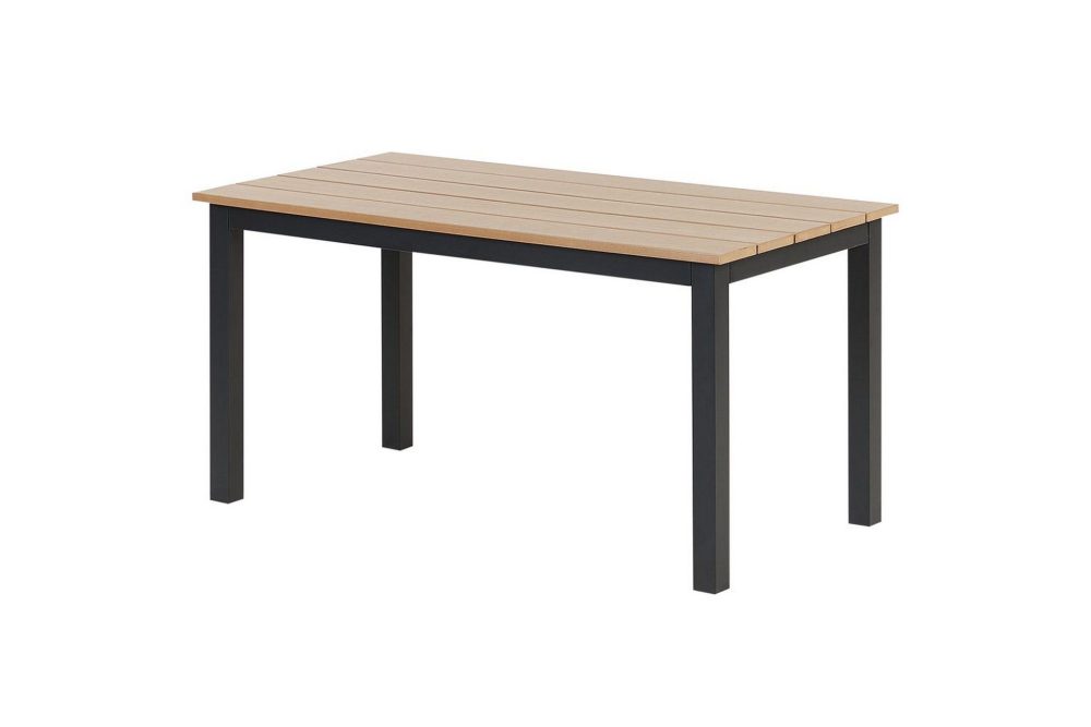 Trädgårdsbord Messina Ljus trä/svart, 52x96x50 cm