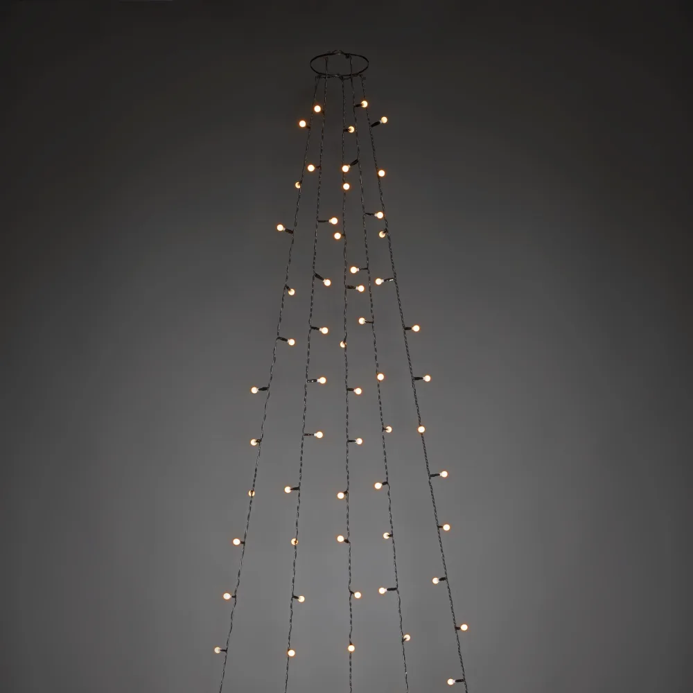 Konstsmide 6367-820 Julgransslinga cherry, LED, grön kabel 180 cm