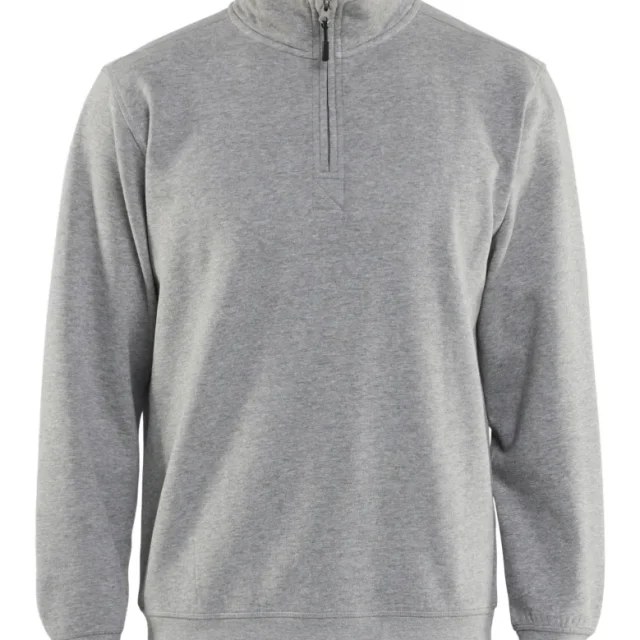 Blåkläder 3365115790004XL Tröja gråmelerad, halvzip 4XL