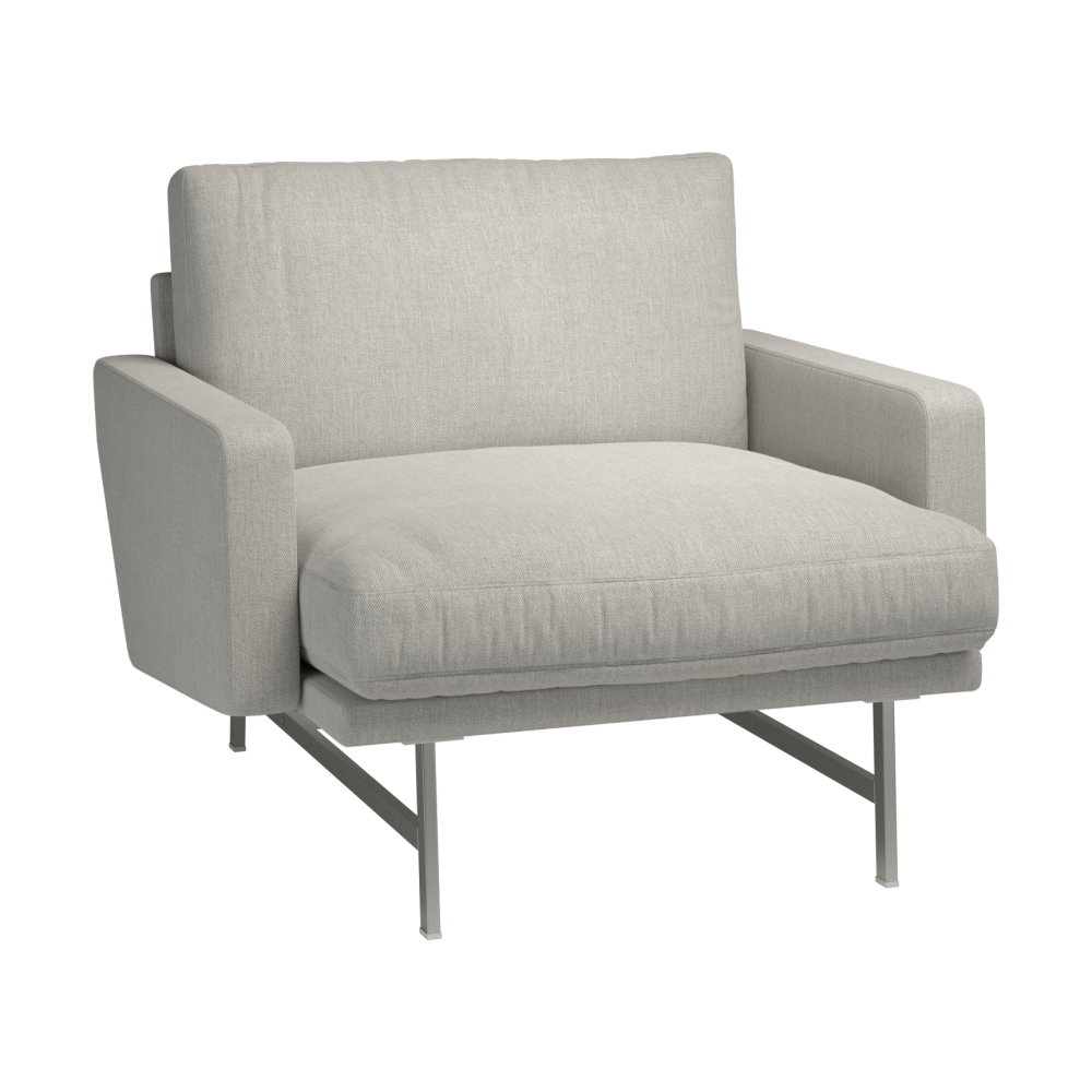 Lissoni PL111S lounge chair small, Clay 012-rostfritt stål