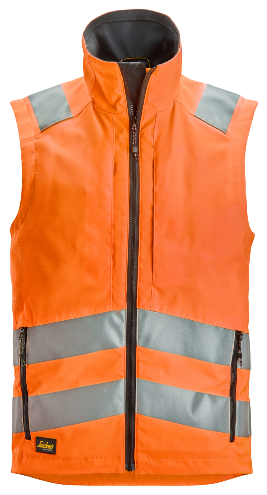VÄST SNICKERS WORKWEAR HV KL1/2 VARSELORANGE, STL XS
