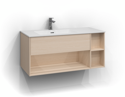 TVÄTTSTÄLLSSKÅP SVEDBERGS EPOS PLAN VIT ASK 1LÅD ÖPPEN 100X45,3X45CM VÄ