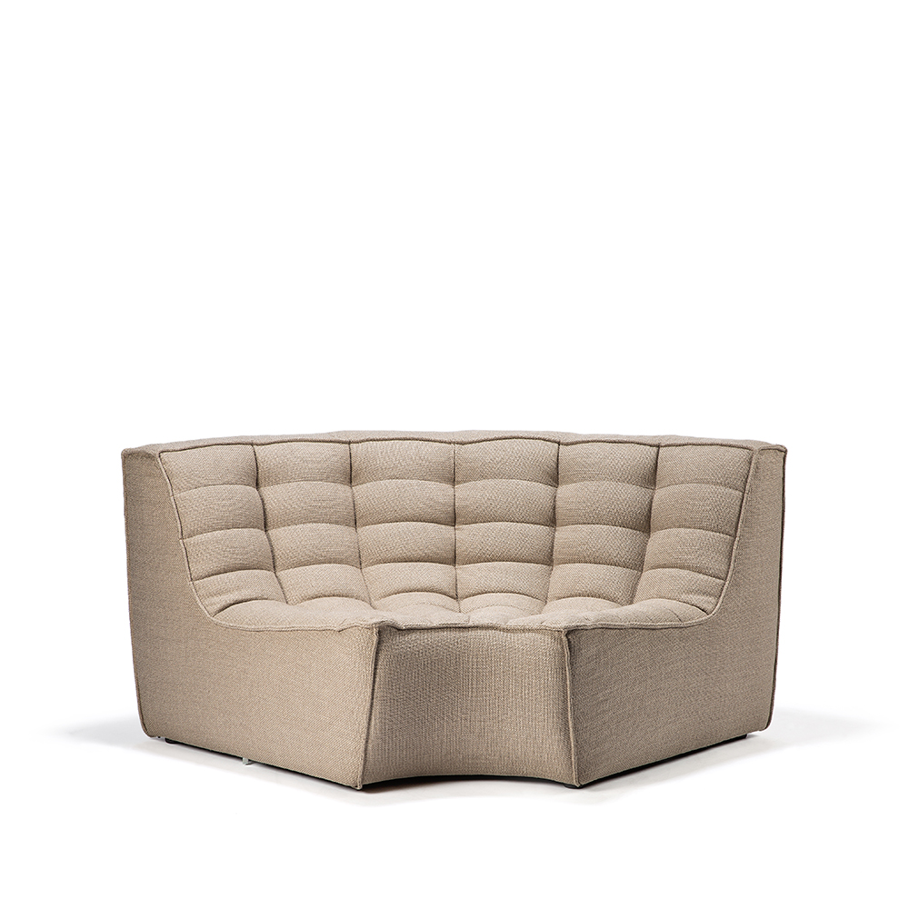N701 hörnmodul rundad 90°, Tyg beige