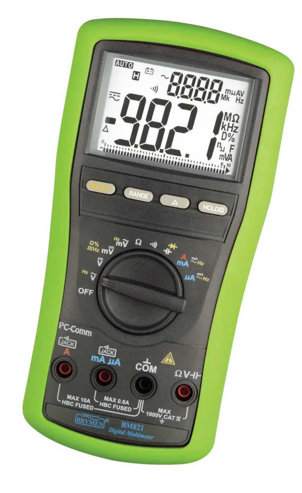 Elma BM 821s Multiemeter PC-kommunikation, dubbel display m. bargraf