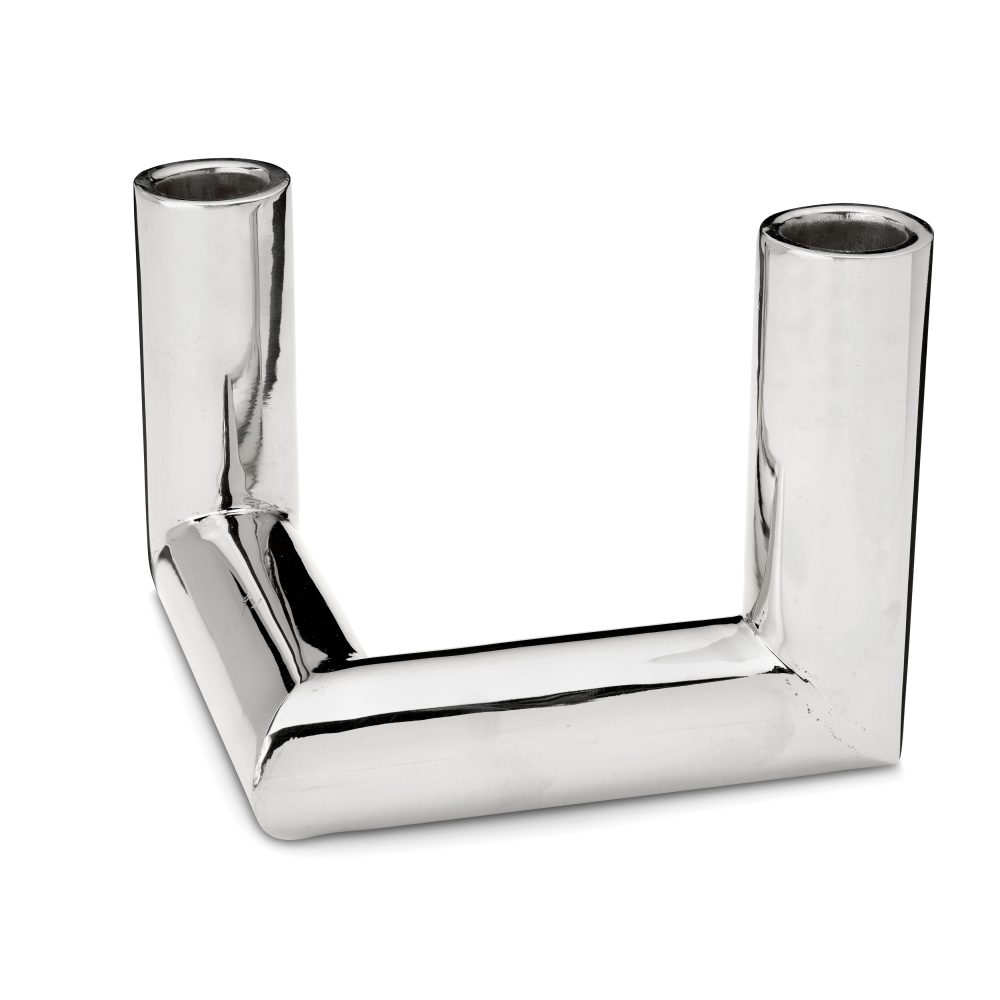 Pipe ljusstake 11 cm, Förnicklad mässing