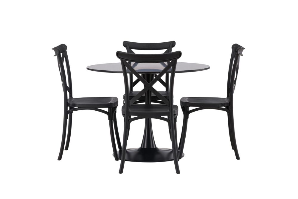Glade Matgrupp 100 cm Rund med 4 Crosett stolar