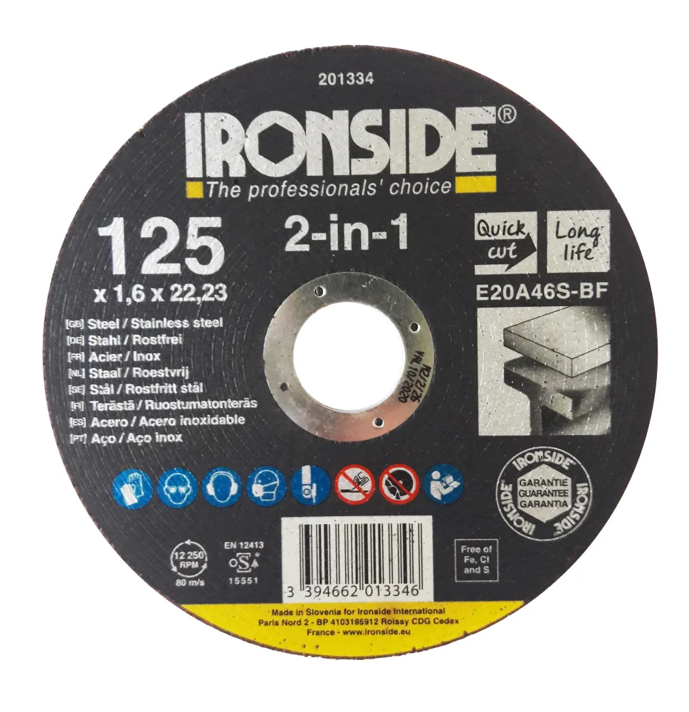 Ironside 201335 Kapskiva 125 mm, F41, E20A, 2in1 125x2.0x22 mm - Bild 2