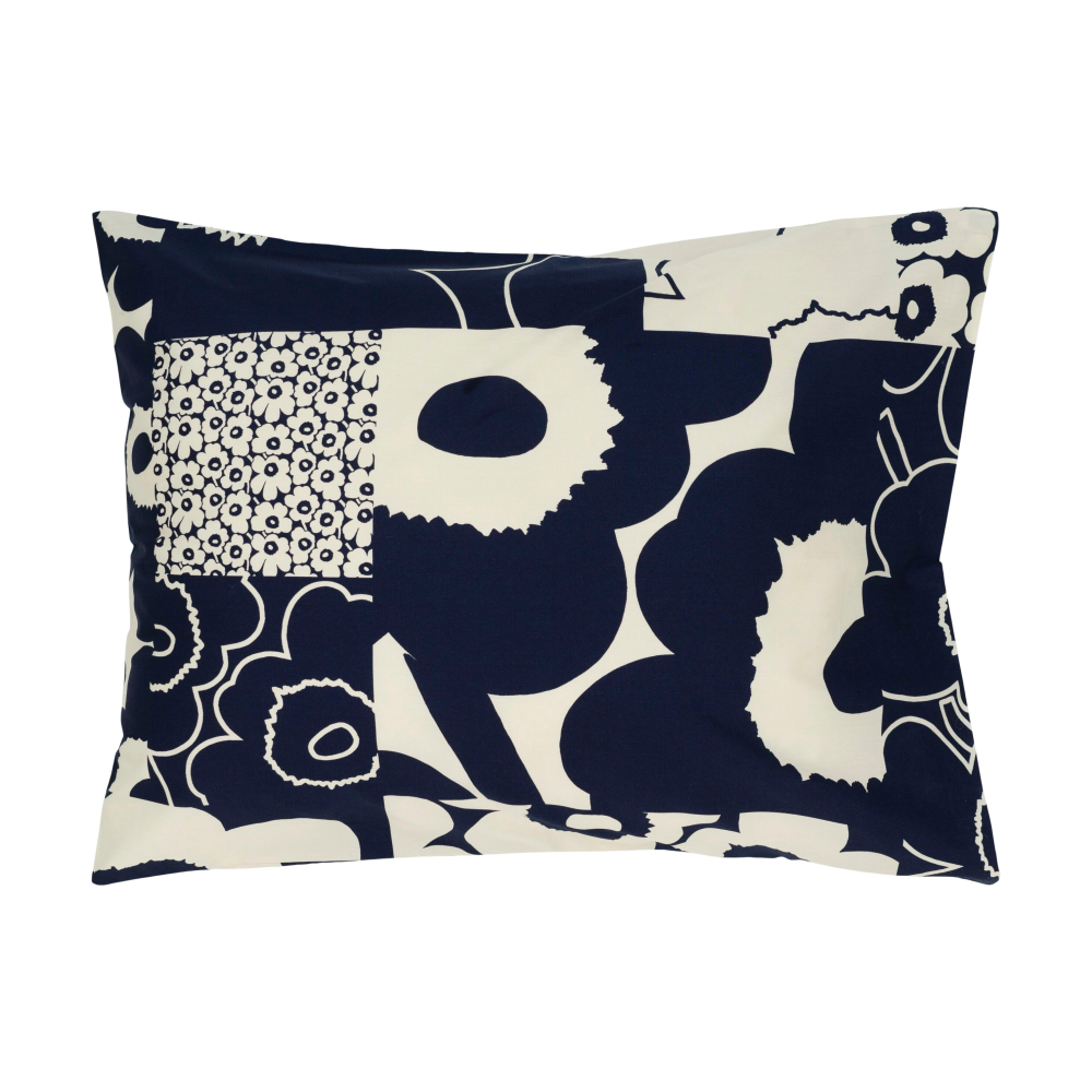 Unikko kollaasi örngott 50x60 cm, Off-white-dark blue