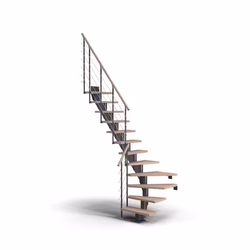 Spartrappa Dolle Frankfurt Ek Vit Oljad 1/4 Style6 Antracit, LxB: 2190x690 mm