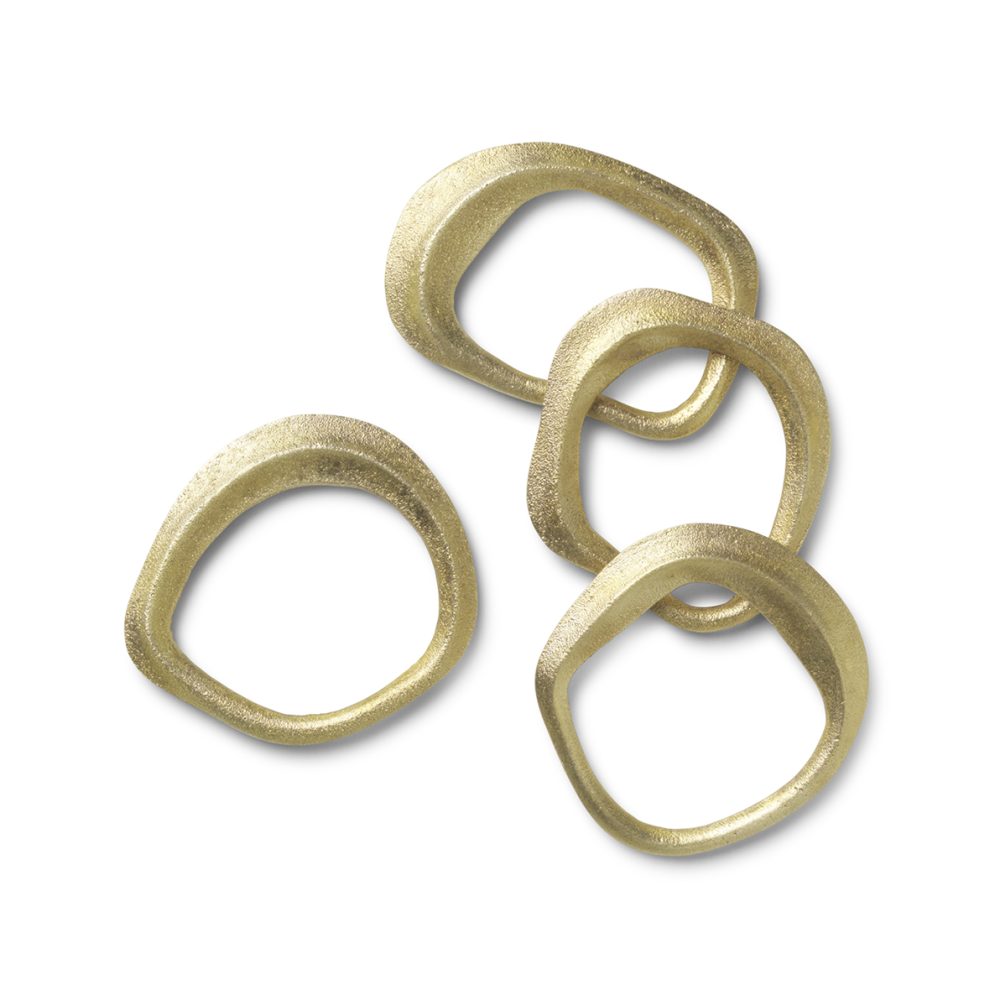Flow servettring 4-pack, Mässing