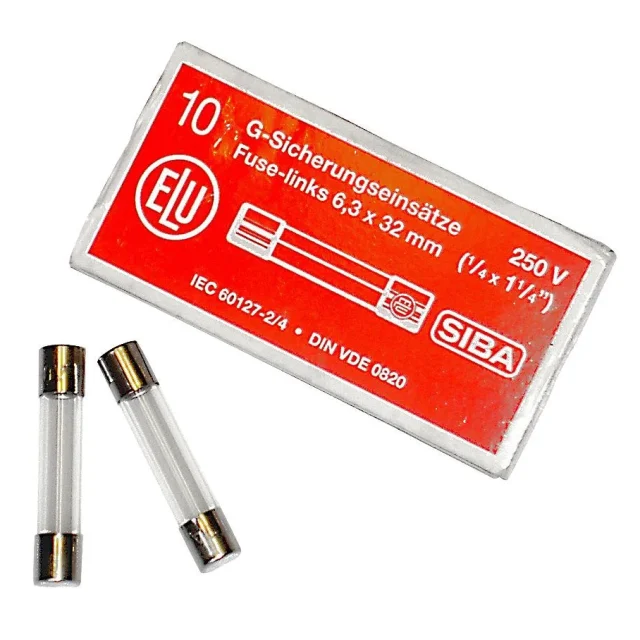 SIBA 7005960.0,2 Finsäkring 6 x 32 mm, snabb, 10-pack 200 mA