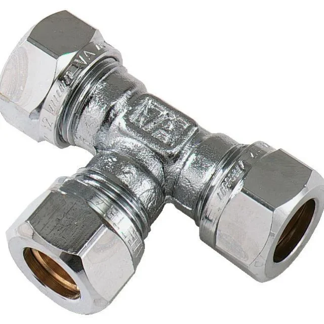 Vatette FG037055020 T-koppling 90°, förkromad, förminskad 15 x 12 x 12 mm