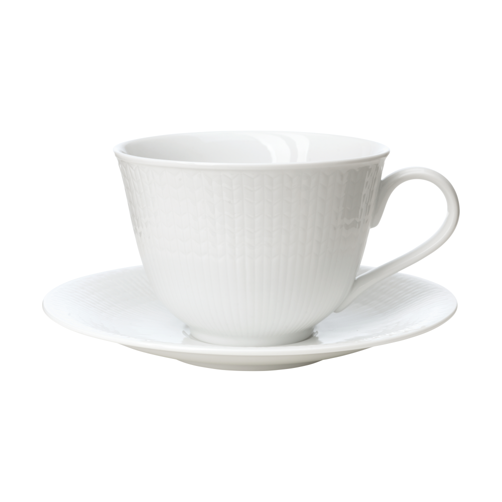 Swedish Grace kopp med fat 45 cl, Snö