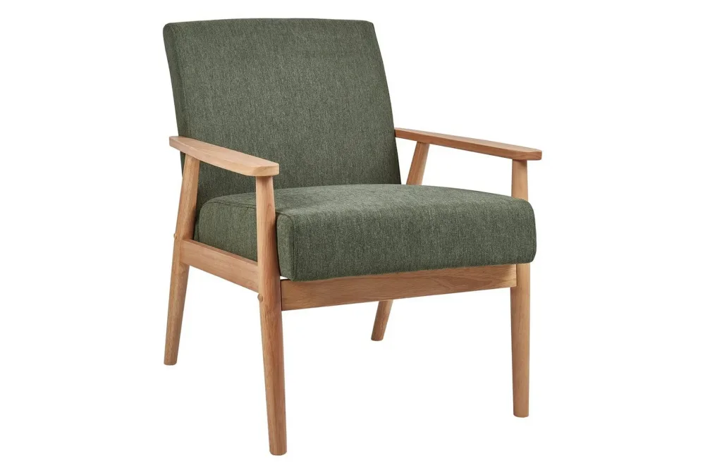 Fåtölj Esrum Grönt/ljust trä, Polyester