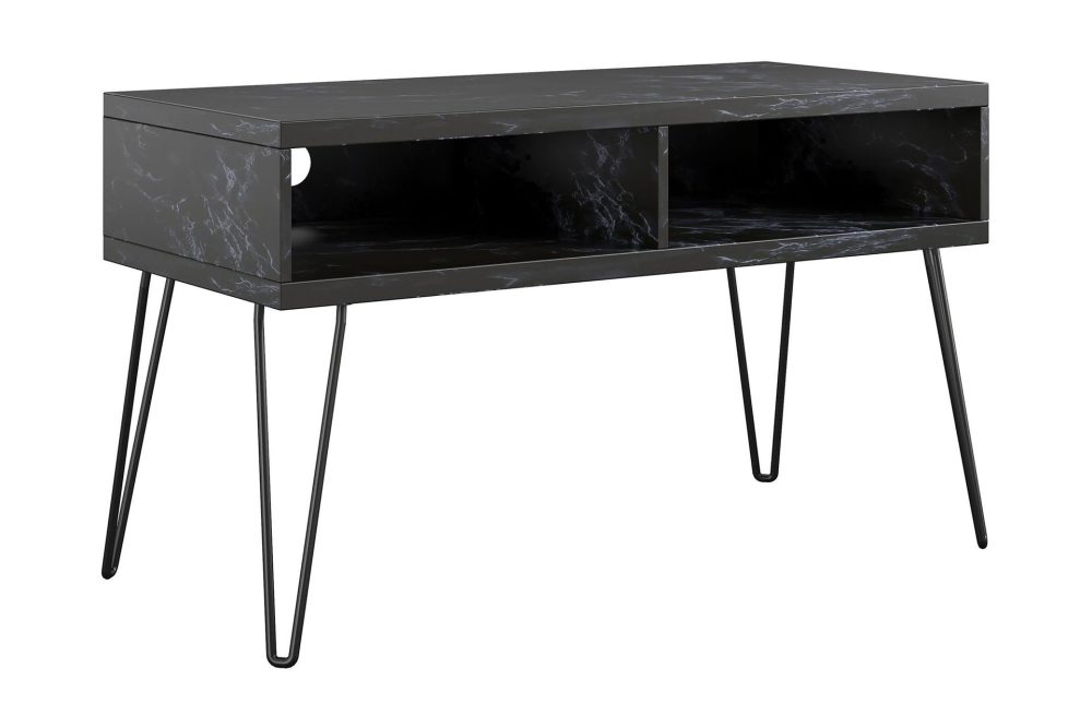 Athena Tv-bänk 107x50 cm Svart/Marmormönster
