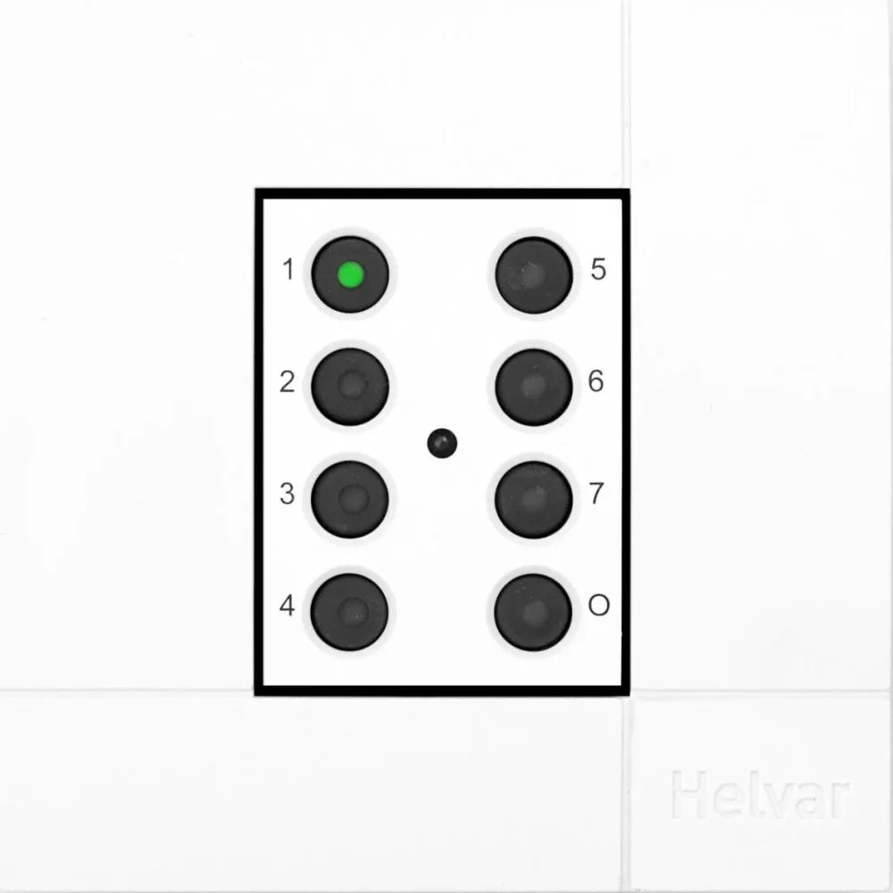 Helvar 126200 Panel 8 knapp, val av ljusscen