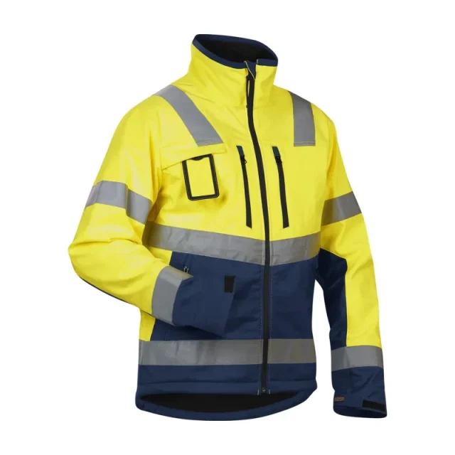 Blåkläder 490025173389XXXL Softshelljacka varselgul/marinblå, varseljacka Varselgul/Marinblå