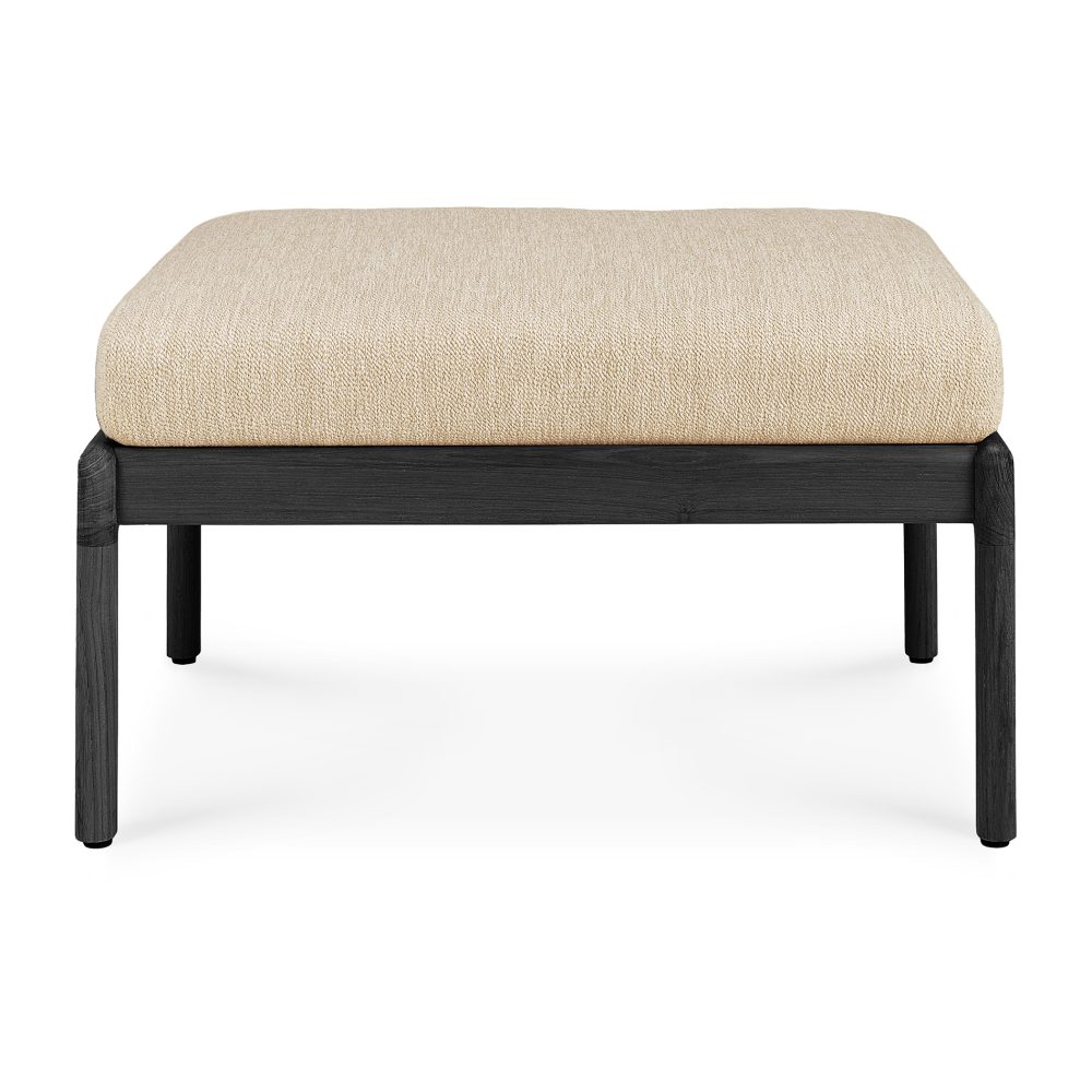 Jack outdoor fotpall svartbetsad teak, Natural