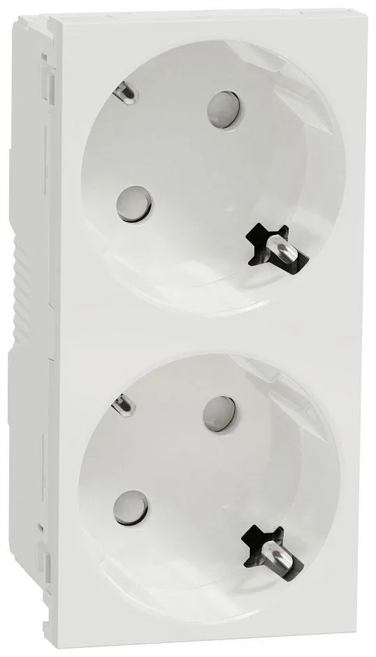 Schneider Electric Unica System+ Vägguttag 2 uttag, jordad