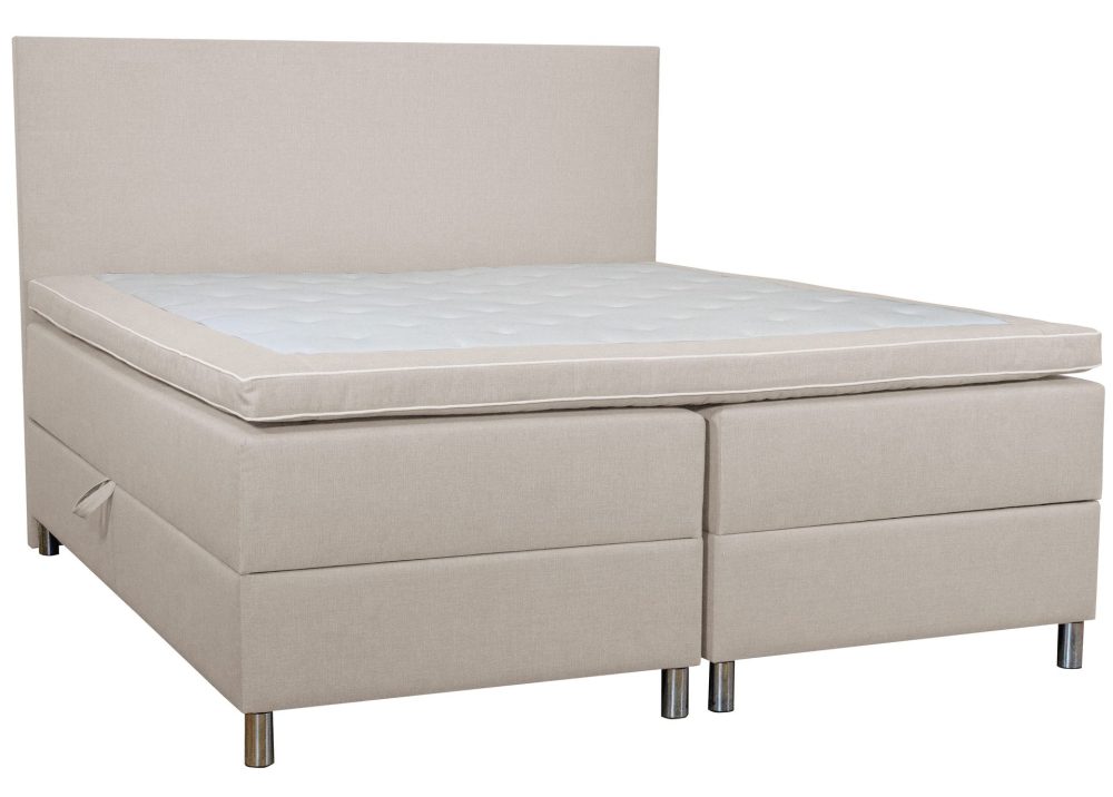 Säng med förvaring beige boxbed 180x200 cm
