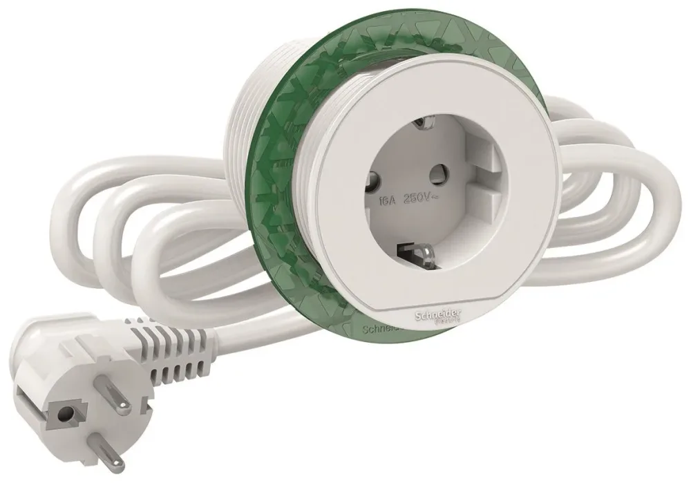 Schneider Electric XS Unica Bordsuttag inbyggd, 60 mm Vit