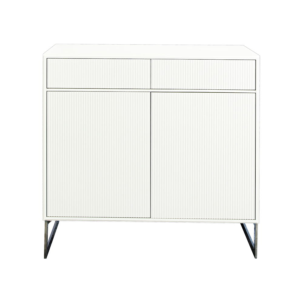 Line Hög skänk, white, 2dörrar+2lådor+1hylla, kromben