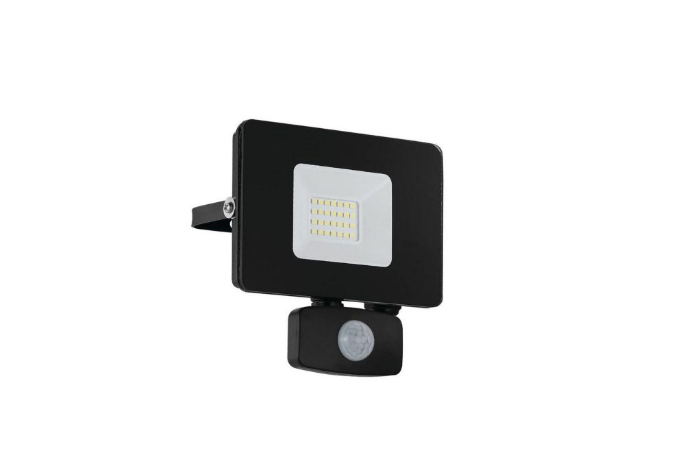 Väggstrålkastare Utebelysning Eglo Faedo 3 med Sensor 20W, Svart