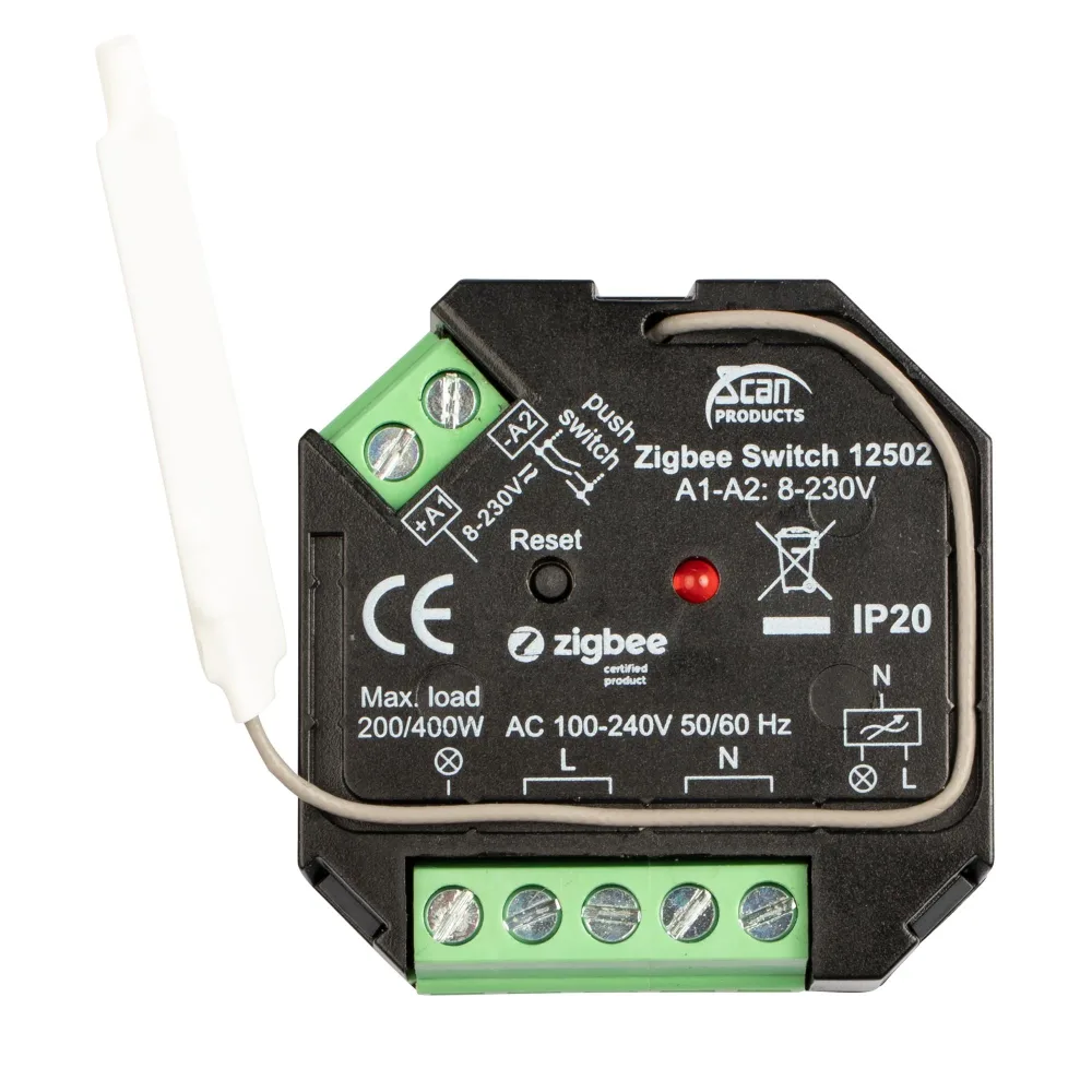 Scan Products 12502 Dosströmbrytare Zigbee, 200W, LED
