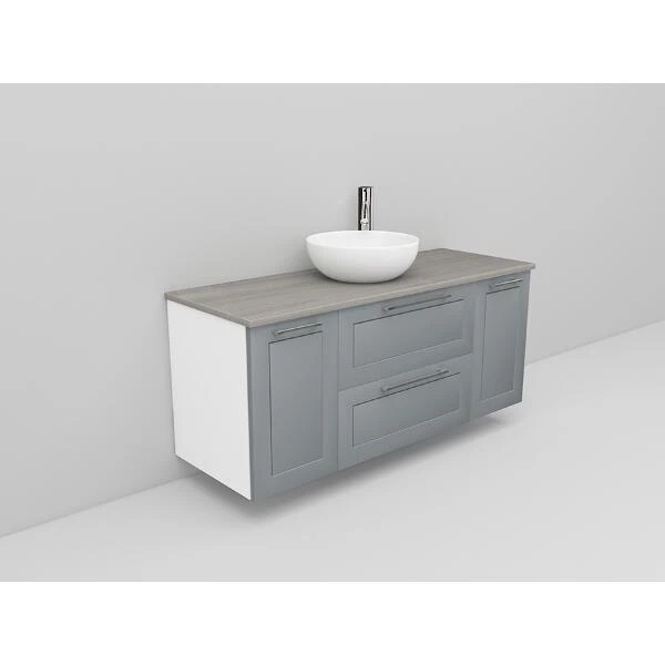 Badrumsmöbel Flexline Modell 157 120cm, Vit, Grå, Ram | Stuvbutiken