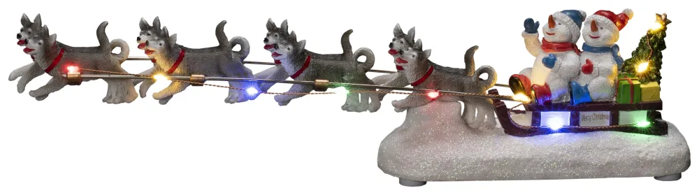 Konstsmide 4242-000 Dekorationsbelysning snögubbar med hundar
